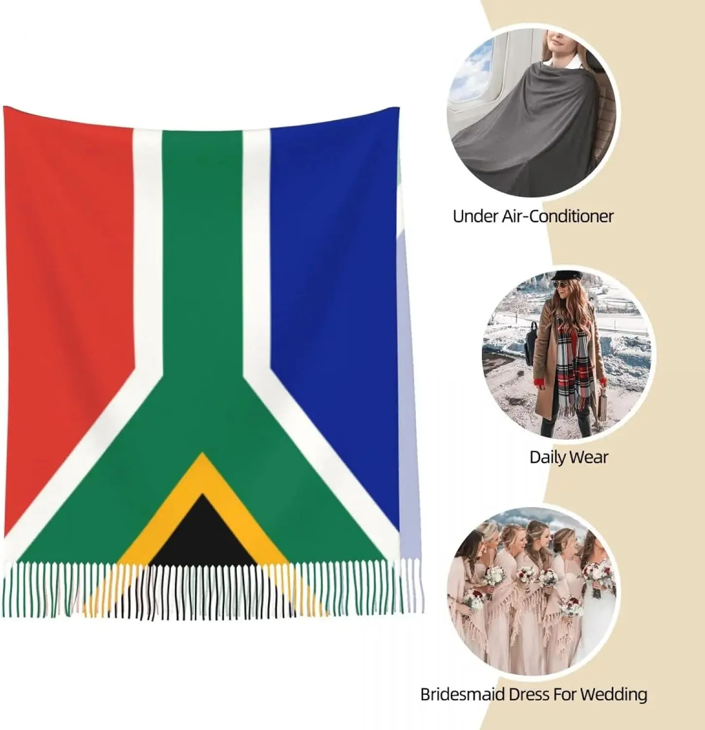 scarves for women winter - South African Springboks Flag Scarf for Women Warm Winter Cashmere Shawls a