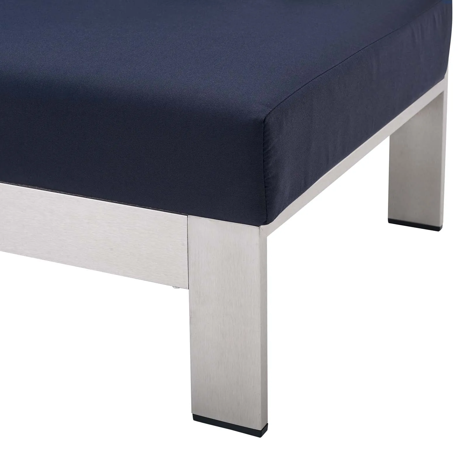 Shore Sunbrella Fabric Aluminum Outdoor Patio Left-Arm Loveseat
