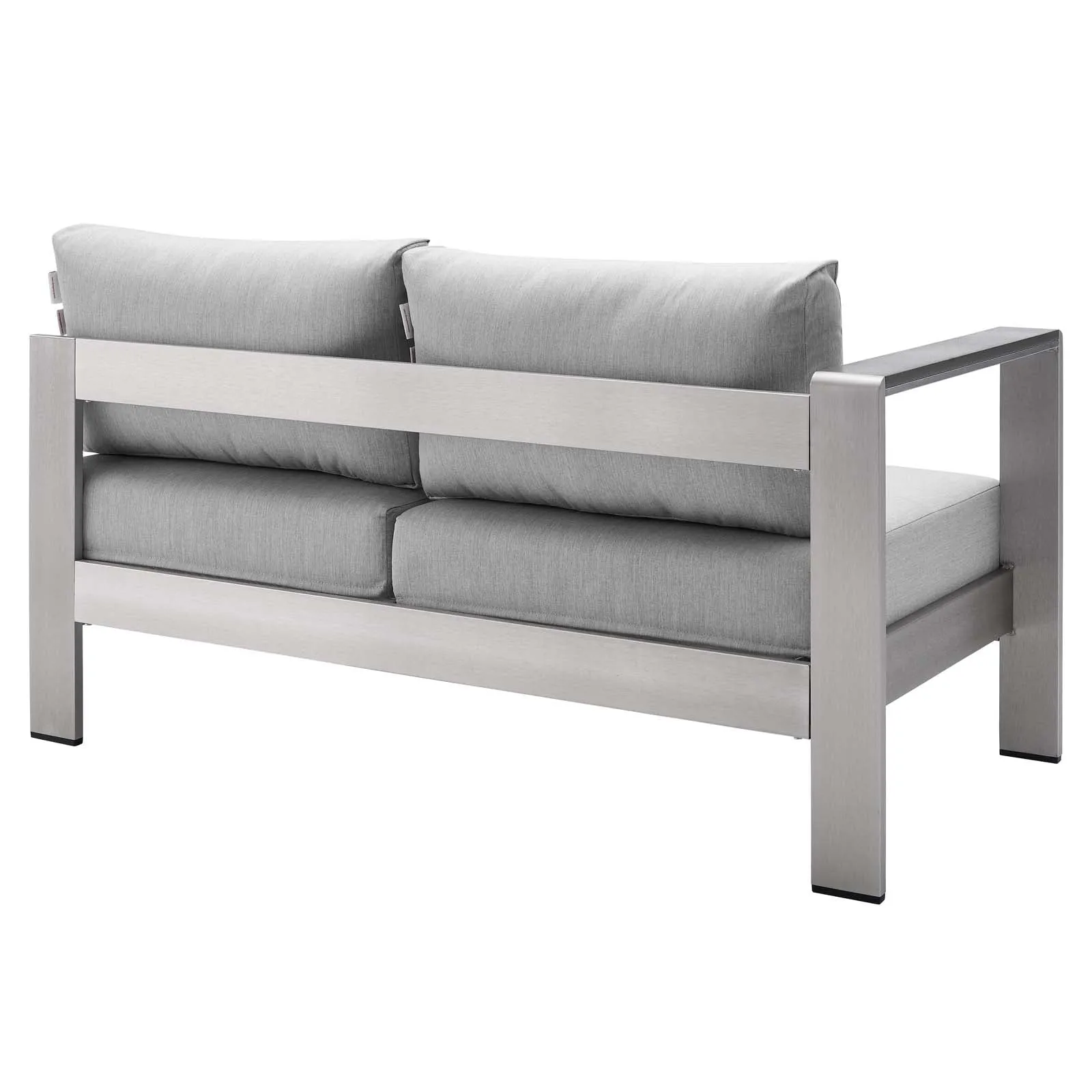 Shore Sunbrella Fabric Aluminum Outdoor Patio Left-Arm Loveseat