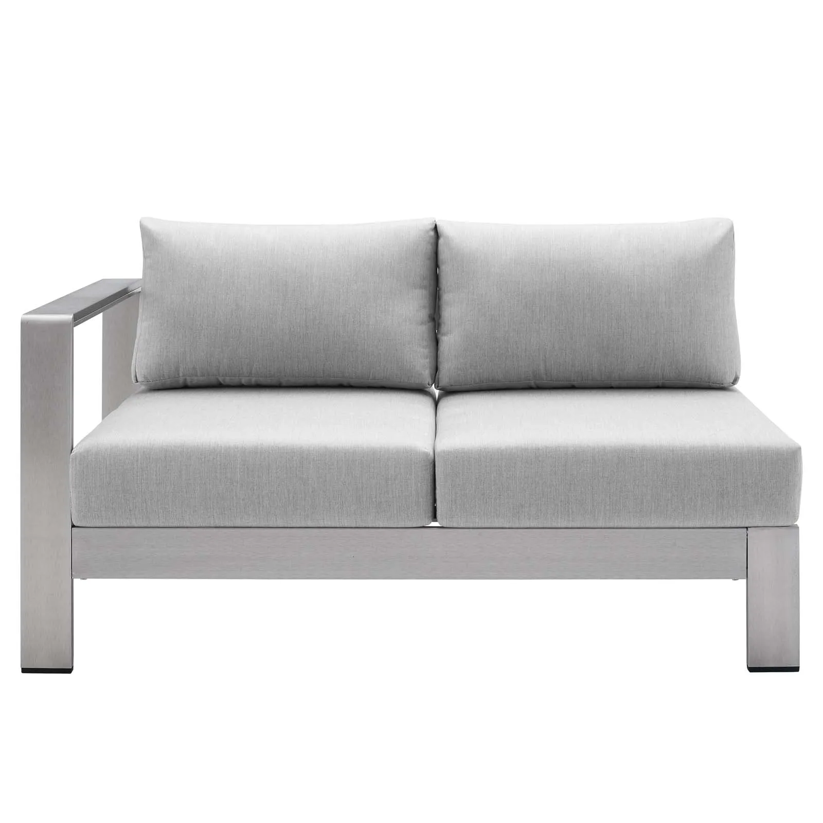 Shore Sunbrella Fabric Aluminum Outdoor Patio Left-Arm Loveseat