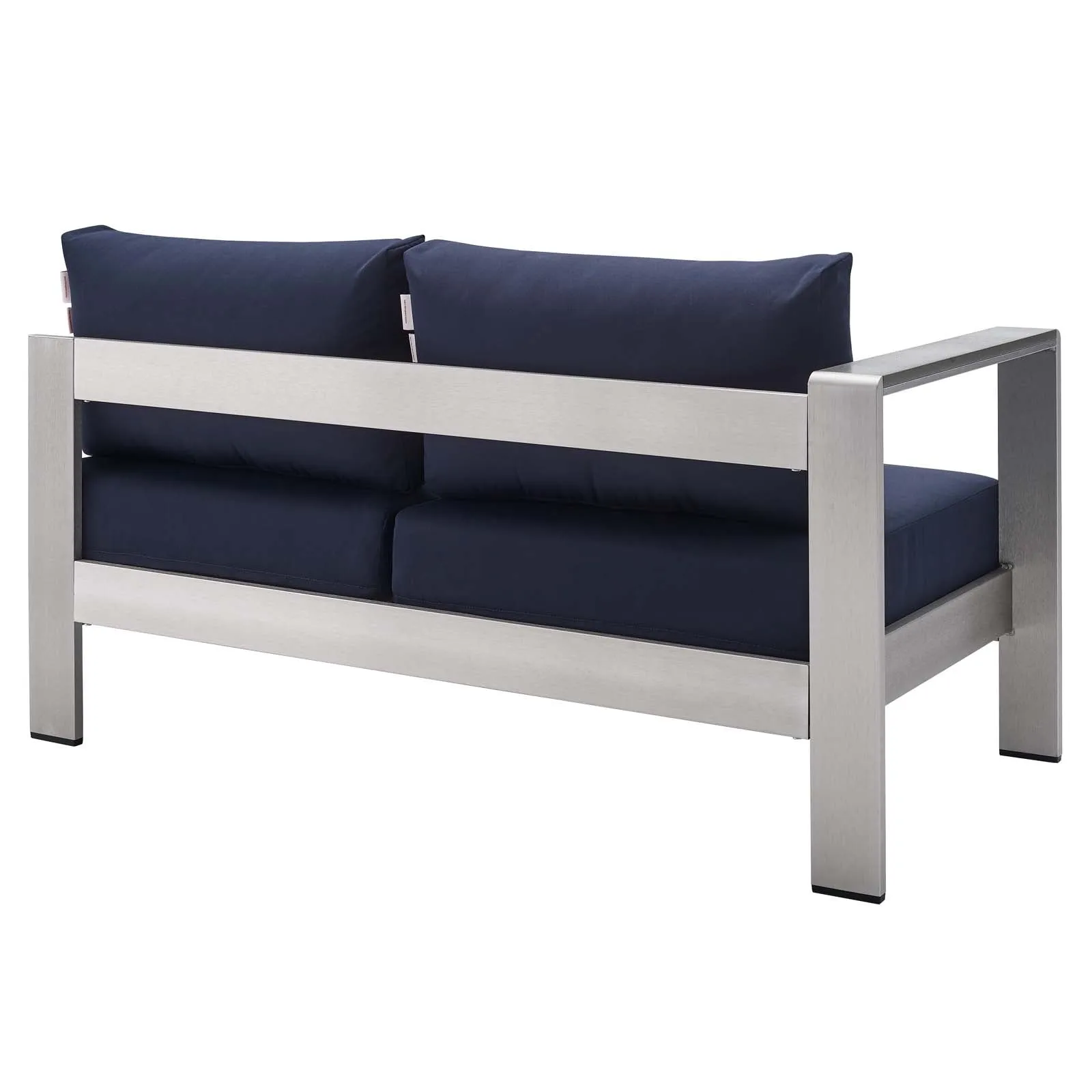 Shore Sunbrella Fabric Aluminum Outdoor Patio Left-Arm Loveseat
