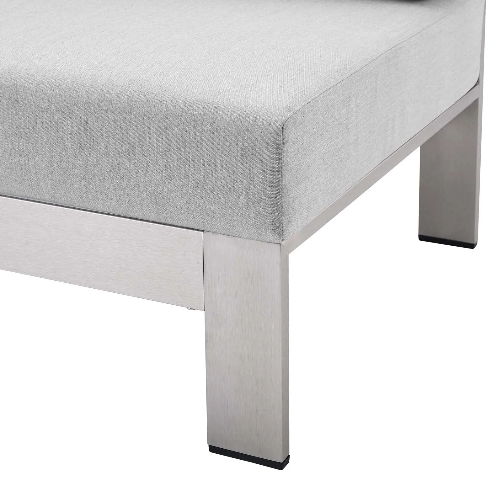 Shore Sunbrella Fabric Aluminum Outdoor Patio Left-Arm Loveseat
