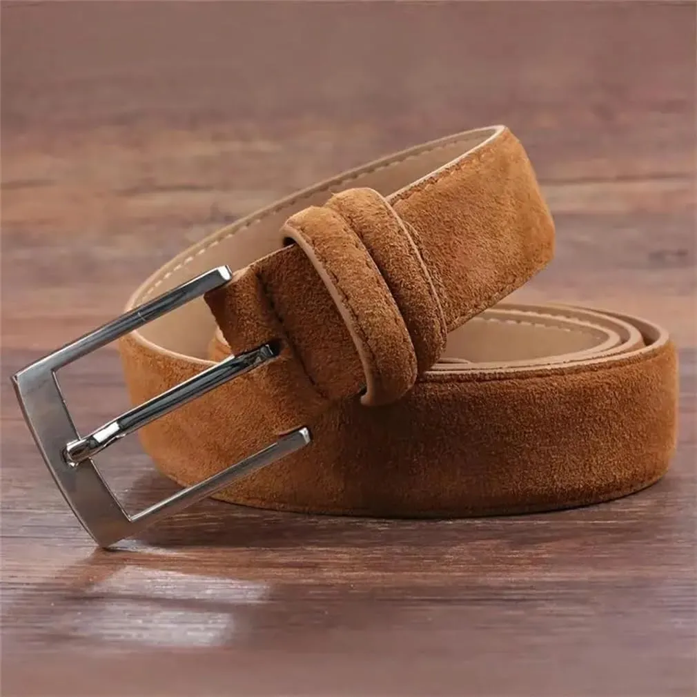 Suede Belt Genuine Leather Belts For Men And Women With Oxford Fabric Belts Luxury Buckle Belts