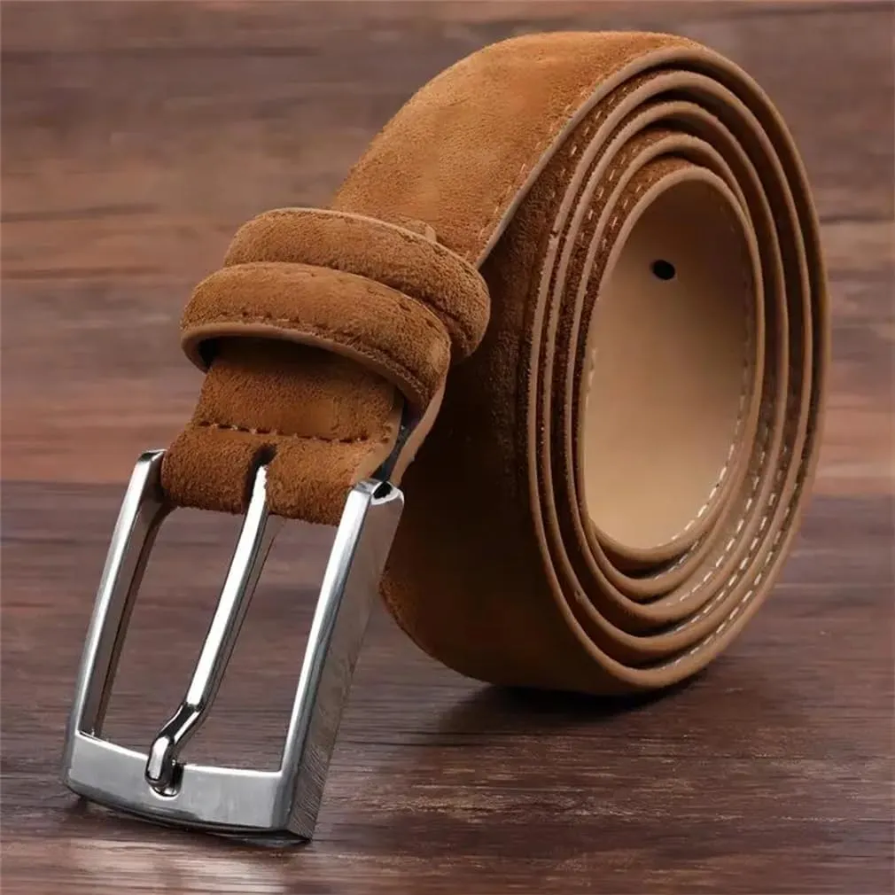 Suede Belt Genuine Leather Belts For Men And Women With Oxford Fabric Belts Luxury Buckle Belts