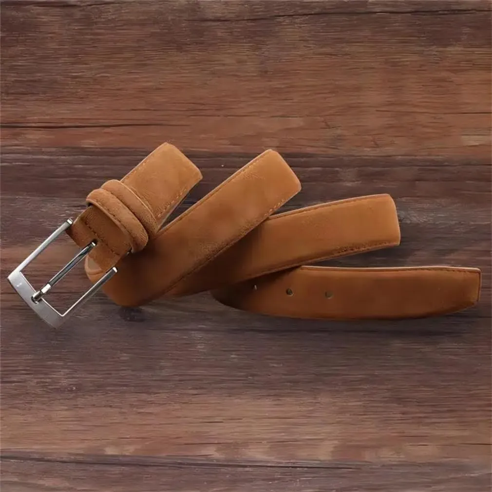 Suede Belt Genuine Leather Belts For Men And Women With Oxford Fabric Belts Luxury Buckle Belts