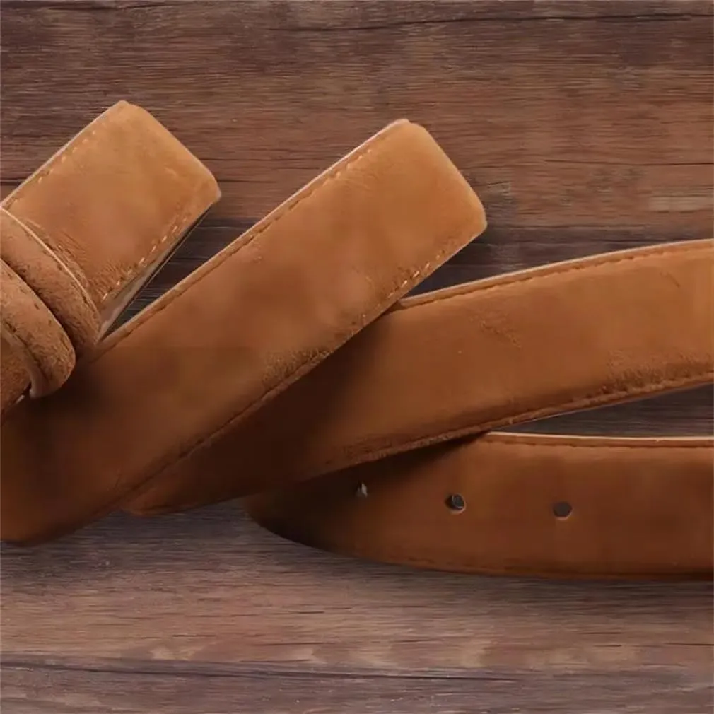 Suede Belt Genuine Leather Belts For Men And Women With Oxford Fabric Belts Luxury Buckle Belts