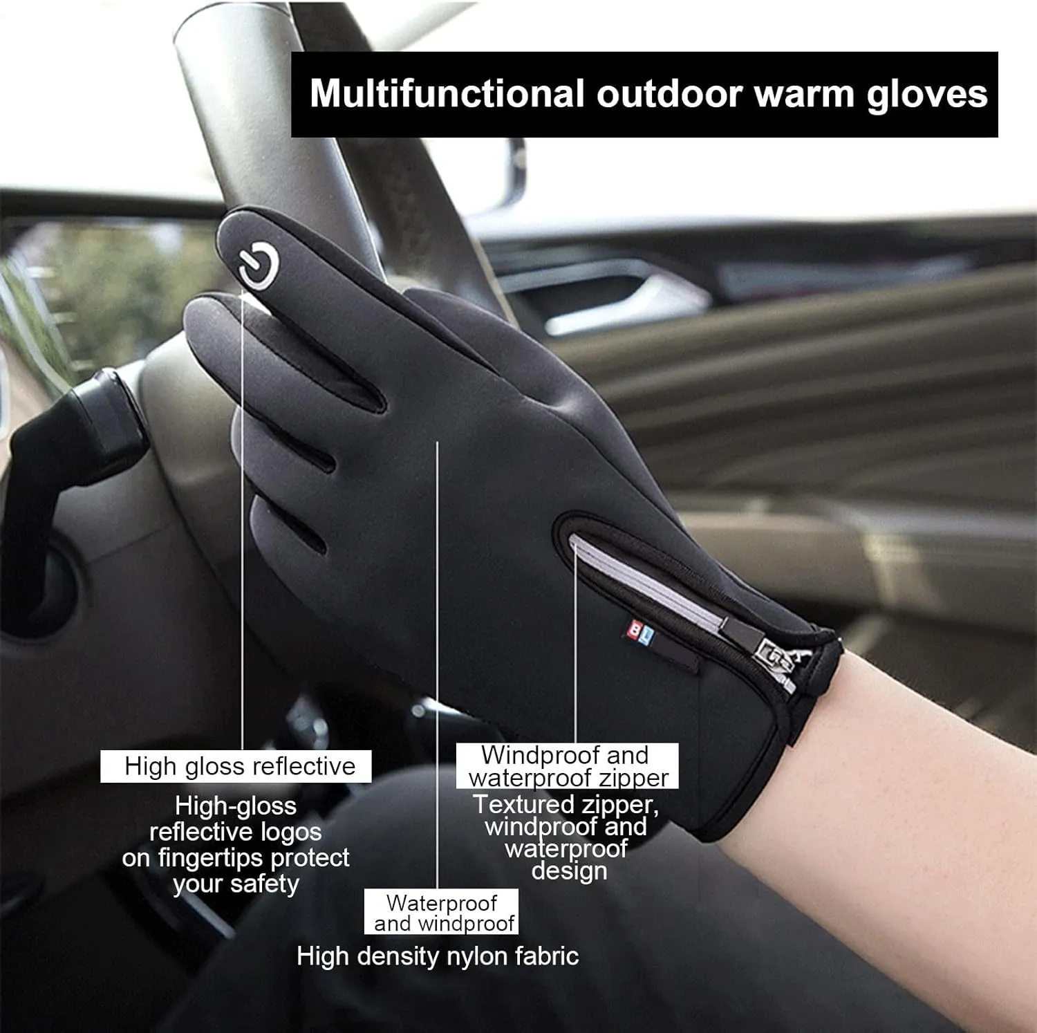 USB Heated Gloves, Electric Rechargeable Heated Gloves for Men Women, Anti Slip Touchscreen Waterproof Gloves, Winter Thermal Heating Mitts for Outdoor Skiing Cycling Hiking