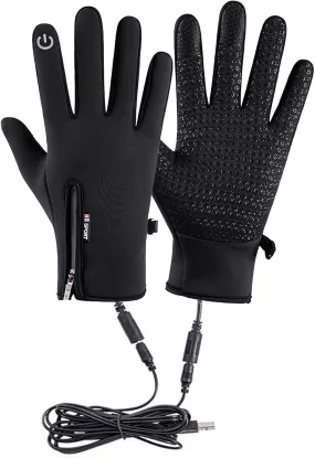 USB Heated Gloves For Women Men, Heating Mittens, Electric Gloves,Winter Touchscreen Waterproof Gloves | Heated Glove Liners Men Women Rechargeable Battery Thermal Gloves For Ski Riding Outdoor Active