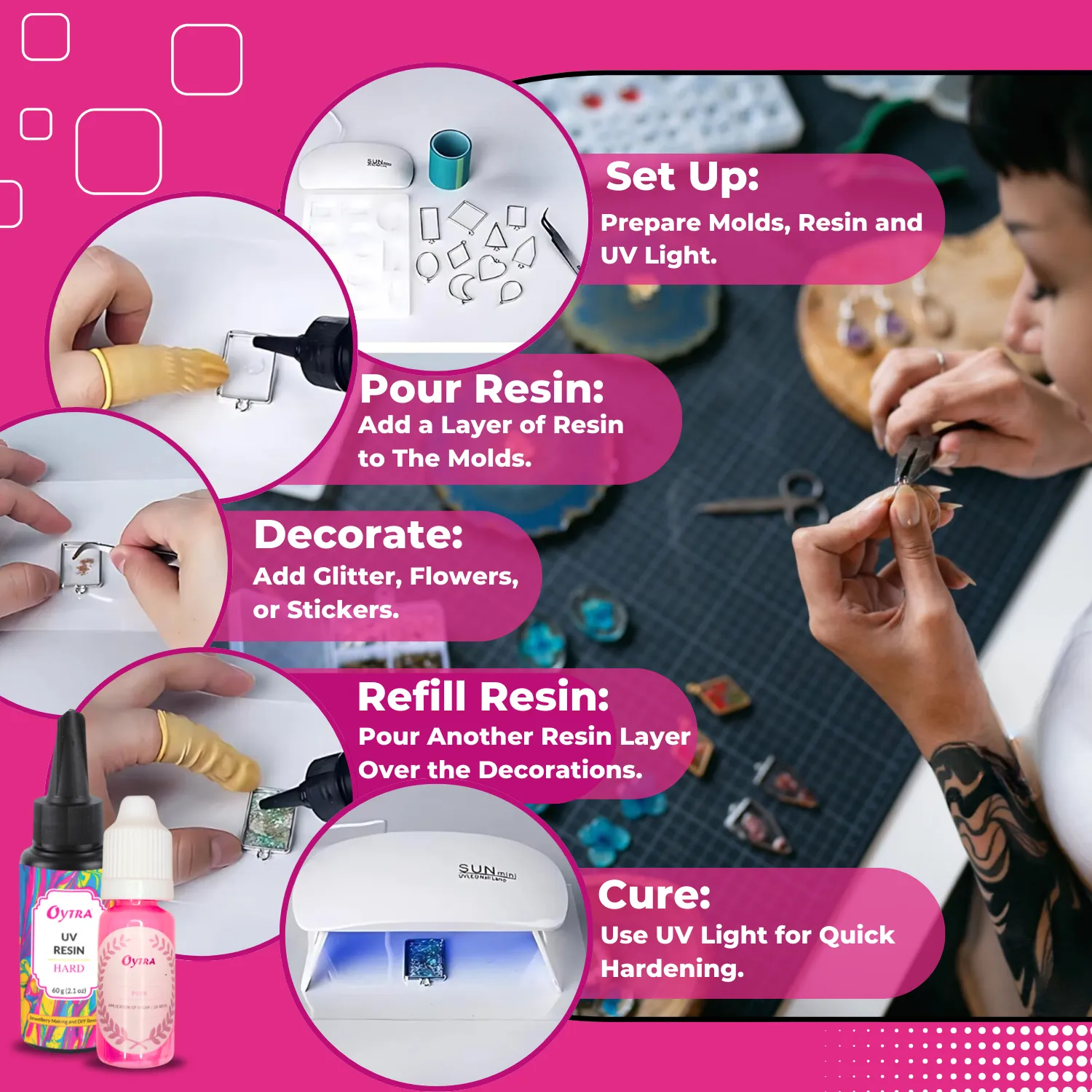 UV Resin DIY Jewelry Earring Making Kit 60g