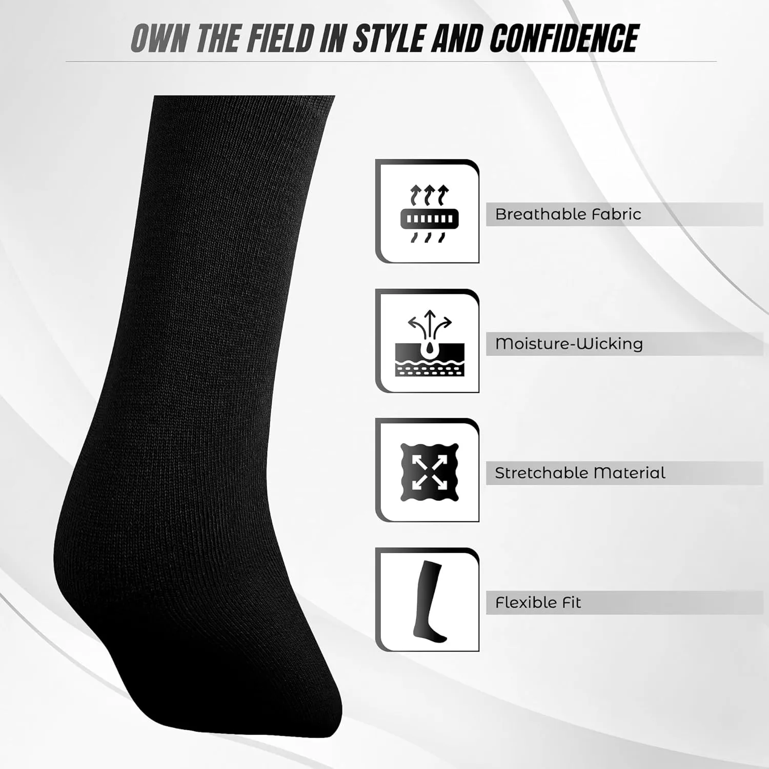 Vizari Premium Sports Socks for Adult and Youth - Breathable, Moisture-Wicking & Elastic Ribbed Design for All-Day Comfort