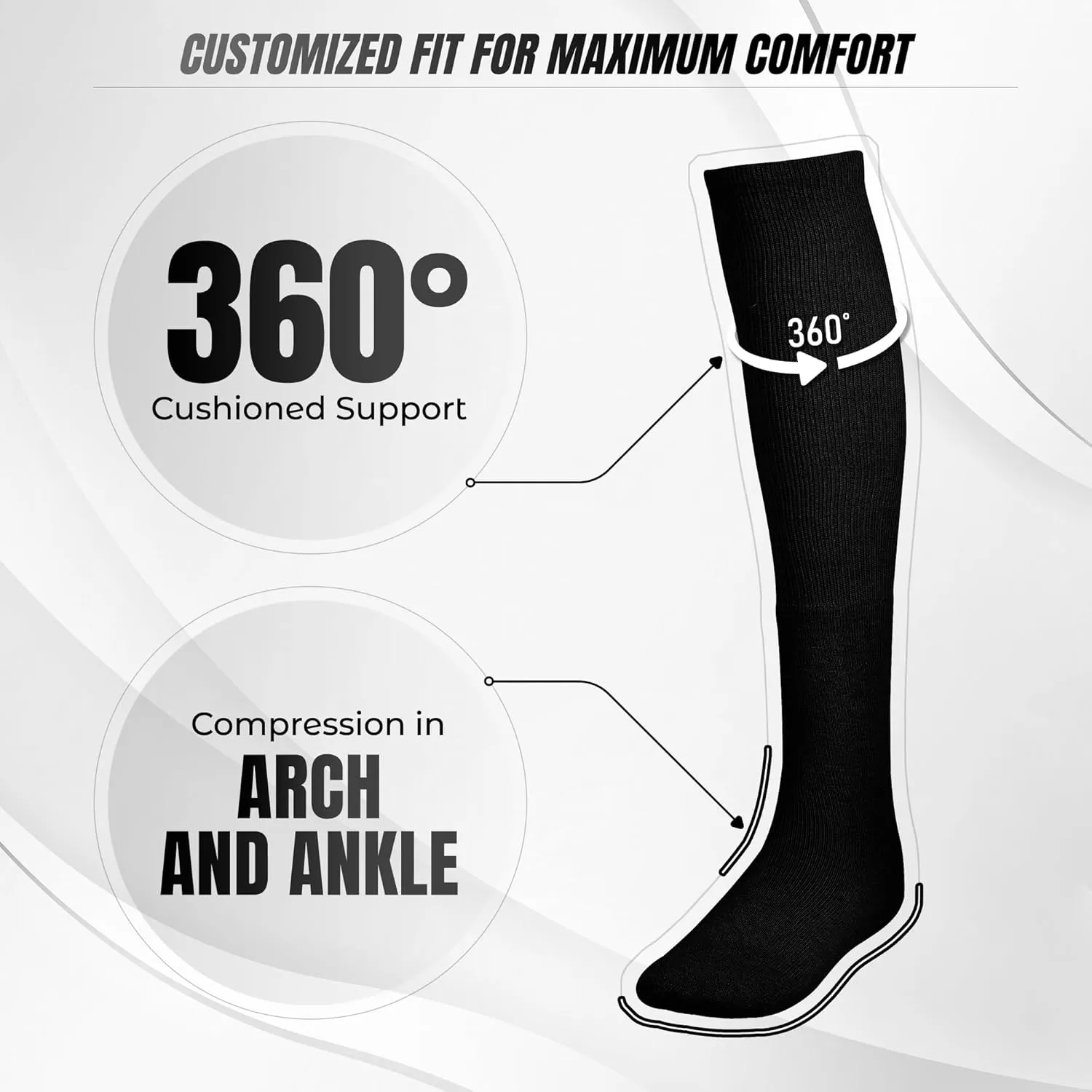 Vizari Premium Sports Socks for Adult and Youth - Breathable, Moisture-Wicking & Elastic Ribbed Design for All-Day Comfort
