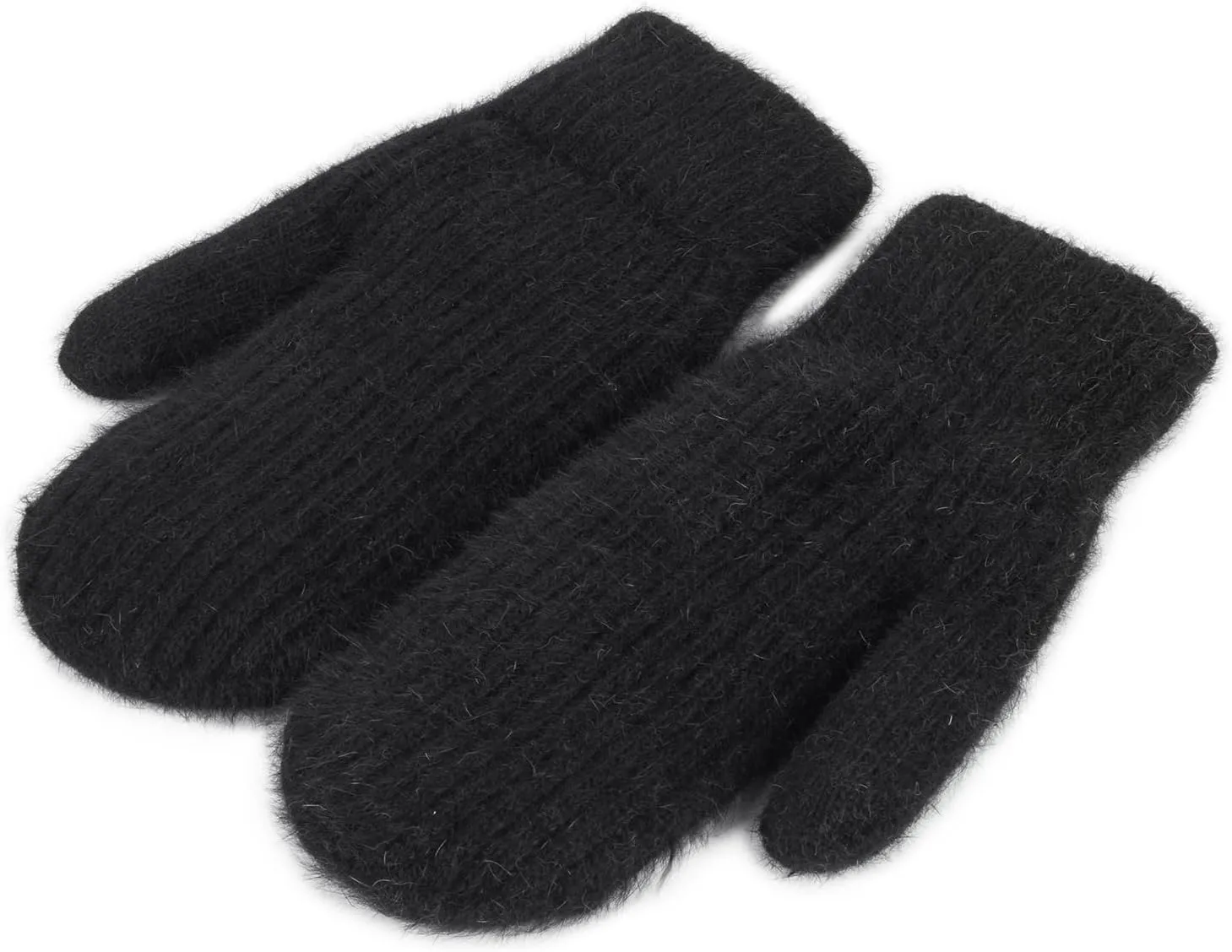 Women Winter-Warm-Mittens Fur-Fleece-Gloves Knit Cute-Mittens for Adult Cold Weather