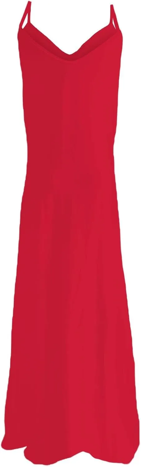 Womens Summer Dresses 2025 Vacation Casual Sundress Spaghetti Strap Trendy Flowy Beach Long Maxi Dress