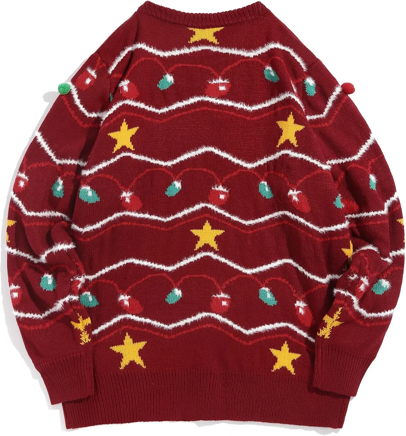 ZAFUL Women Men Ugly Christmas Pullover Sweaters Couple Crew Neck Long Sleeve Knit Xmas Holiday Jumper