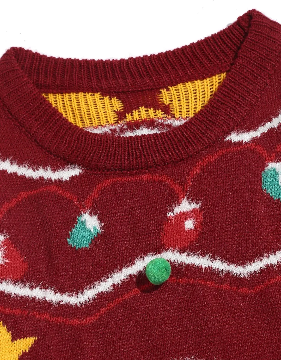 ZAFUL Women Men Ugly Christmas Pullover Sweaters Couple Crew Neck Long Sleeve Knit Xmas Holiday Jumper